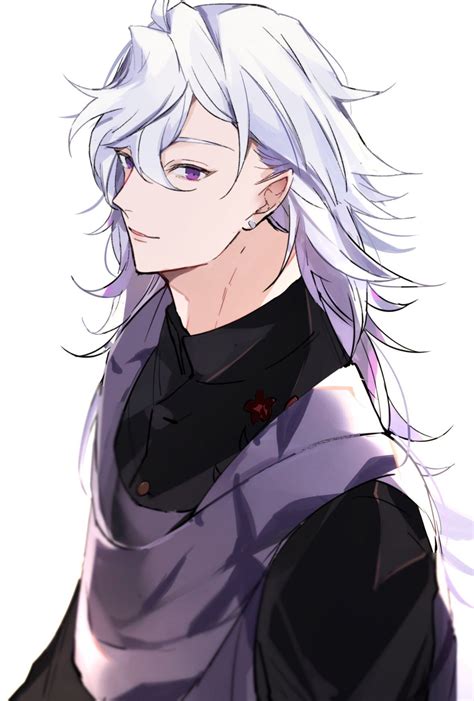 white haired anime guy